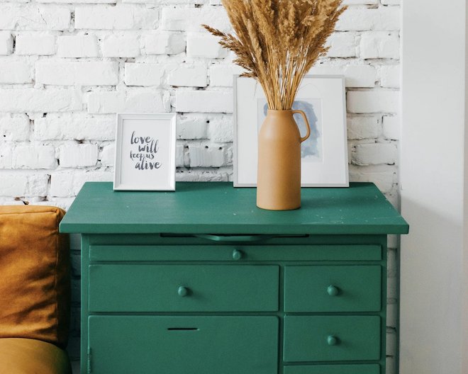 Side table with drawers.