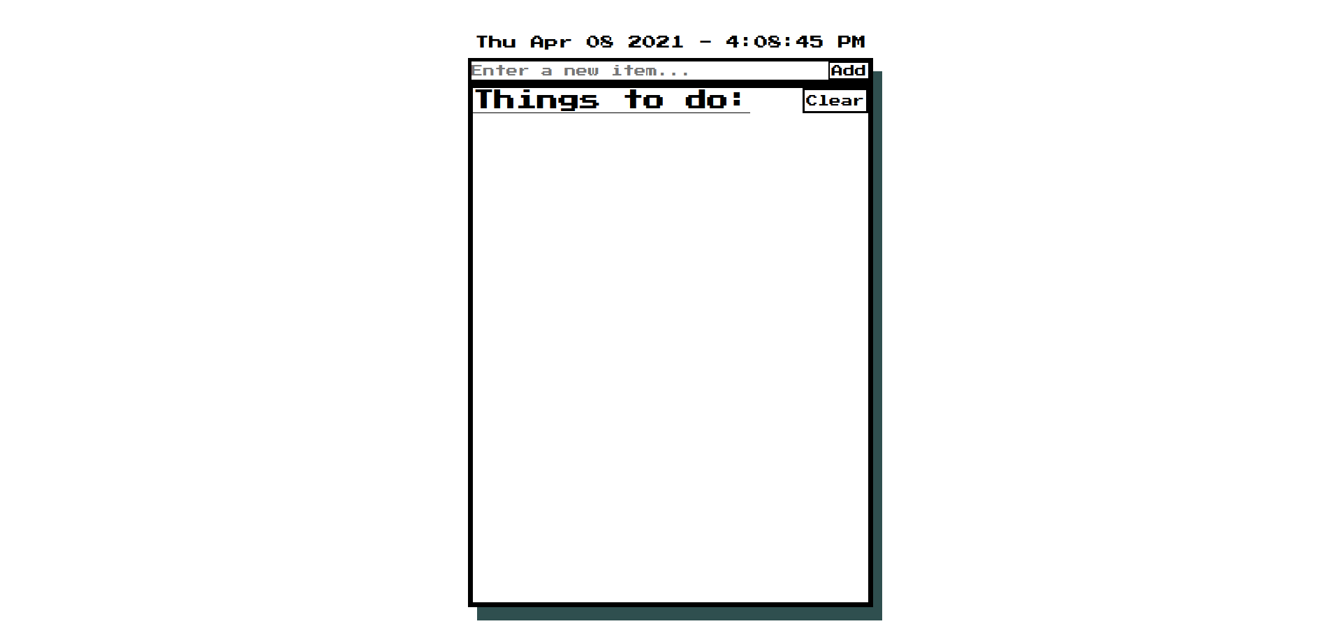 Todo list homepage